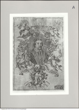 Vorderseite von Martin von Wagner Museum der Universität [https://www.deutsche-digitale-bibliothek.de/content/lizenzen/rv-ez/] Glorifizierung des Papstes Clemens XI. - , bh595035_recto. Foto.