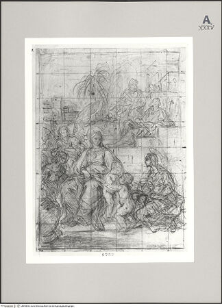 Vorderseite von Martin von Wagner Museum der Universität [https://www.deutsche-digitale-bibliothek.de/content/lizenzen/rv-ez/] Die Familie Christi und die Familie des Täufers in Begleitung zweier Engel - , bh595053_recto. Foto.