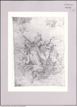 Vorderseite von Martin von Wagner Museum der Universität [https://www.deutsche-digitale-bibliothek.de/content/lizenzen/rv-ez/] Heiliger Johannes vom Kreuz in der Glorie - , bh595056_recto. Foto.