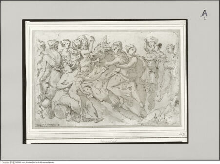 Vorderseite von Statens Konstmuseer [https://www.deutsche-digitale-bibliothek.de/content/lizenzen/rv-ez/] Cloelia flüchtet mit ihren Frauen aus dem Lager Porsennas - , bh595081_recto. Foto.