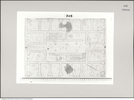Vorderseite von Centro Studi Antonio Sangallo il Giovane, Montefiascone [http://creativecommons.org/publicdomain/mark/1.0/] Grundriss für den Palazzo Cesi - , bh595385_recto. Foto.