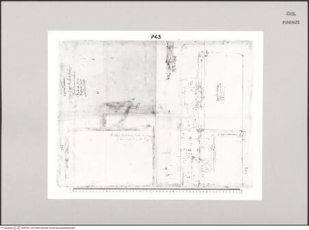 Vorderseite von Centro Studi Antonio Sangallo il Giovane, Montefiascone [http://creativecommons.org/publicdomain/mark/1.0/] Florenz, Haus des Bartolomeo Valori, Grundriss - , bh595391_recto. Foto.