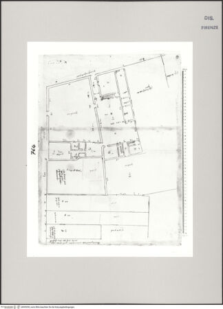 Vorderseite von Centro Studi Antonio Sangallo il Giovane, Montefiascone [http://creativecommons.org/publicdomain/mark/1.0/] Florenz, Grundriss der Häuser der Pucci - , bh595393_recto. Foto.