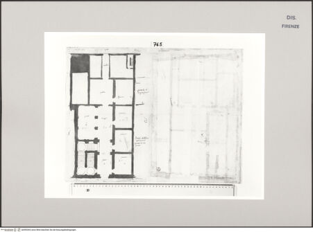 Vorderseite von Centro Studi Antonio Sangallo il Giovane, Montefiascone [http://creativecommons.org/publicdomain/mark/1.0/] Florenz, Haus des Roberto Pucci, Grundriss - , bh595394_recto. Foto.