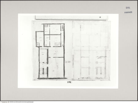 Vorderseite von Centro Studi Antonio Sangallo il Giovane, Montefiascone [http://creativecommons.org/publicdomain/mark/1.0/] Florenz, Haus des Roberto Pucci, Grundriss des 1. OG - , bh595395_recto. Foto.