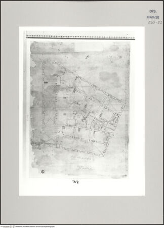 Vorderseite von Centro Studi Antonio Sangallo il Giovane, Montefiascone [http://creativecommons.org/publicdomain/mark/1.0/] Rom, Haus des Raffael, Grundriss - , bh595396_recto. Foto.