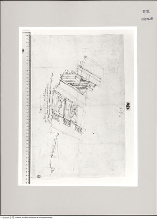 Vorderseite von Centro Studi Antonio Sangallo il Giovane, Montefiascone [http://creativecommons.org/publicdomain/mark/1.0/] Rom, Gebälk der Basilica Aemilia - , bh595440_recto. Foto.