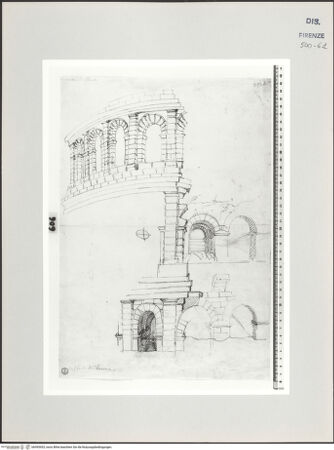 Vorderseite von Centro Studi Antonio Sangallo il Giovane, Montefiascone [http://creativecommons.org/publicdomain/mark/1.0/] Verona, Studien nach dem Amphitheater - , bh595453_recto. Foto.