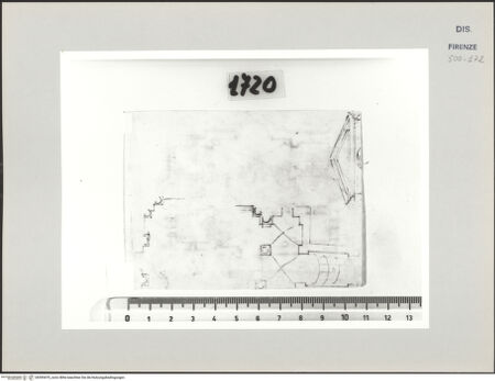 Vorderseite von Centro Studi Antonio Sangallo il Giovane, Montefiascone [https://www.deutsche-digitale-bibliothek.de/content/lizenzen/rv-ez/] Grundriss eines antiken Palastes - , bh595470_recto. Foto.