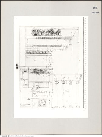 Vorderseite von Centro Studi Antonio Sangallo il Giovane, Montefiascone [https://www.deutsche-digitale-bibliothek.de/content/lizenzen/rv-ez/] Rom, Studien nach dem Hadrianstempel - , bh595471_recto. Foto.