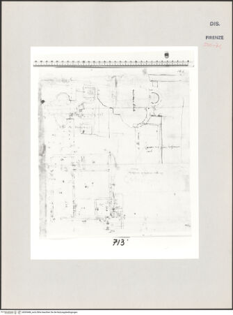 Vorderseite von Centro Studi Antonio Sangallo il Giovane, Montefiascone [https://www.deutsche-digitale-bibliothek.de/content/lizenzen/rv-ez/] Todi, Skizze für den Konvent von S. Maria della Consolazione - , bh595486_recto. Foto.