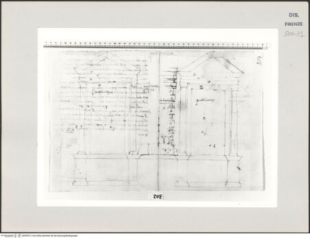 Vorderseite von Centro Studi Antonio Sangallo il Giovane, Montefiascone [https://www.deutsche-digitale-bibliothek.de/content/lizenzen/rv-ez/] Rom, Palazzo Farnese, Fensterädikulen - , bh595513_recto. Foto.