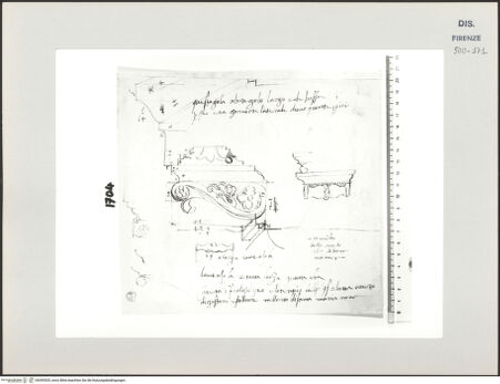 Vorderseite von Centro Studi Antonio Sangallo il Giovane, Montefiascone [https://www.deutsche-digitale-bibliothek.de/content/lizenzen/rv-ez/] Rom, Tempel der Venus und Roma, Studien nach dem Kranzgesims - , bh595535_recto. Foto.