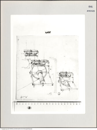 Vorderseite von Centro Studi Antonio Sangallo il Giovane, Montefiascone [https://www.deutsche-digitale-bibliothek.de/content/lizenzen/rv-ez/] Studien zu einem Drehgrill - , bh595555_recto. Foto.