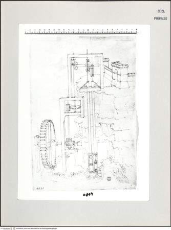 Vorderseite von Centro Studi Antonio Sangallo il Giovane, Montefiascone [https://www.deutsche-digitale-bibliothek.de/content/lizenzen/rv-ez/] Wasserpump- und Leitungssystem für die Versorgung einer Stadt oder Festung - , bh595559_recto. Foto.