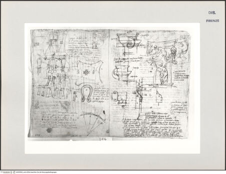 Vorderseite von Centro Studi Antonio Sangallo il Giovane, Montefiascone [https://www.deutsche-digitale-bibliothek.de/content/lizenzen/rv-ez/] Technische Zeichnungen und Studien nach antiken Kapitellen - , bh595562_recto. Foto.