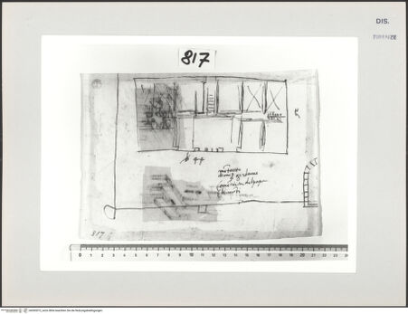 Vorderseite von Centro Studi Antonio Sangallo il Giovane, Montefiascone [https://www.deutsche-digitale-bibliothek.de/content/lizenzen/rv-ez/] Grundriss eines Palastes - , bh595572_recto. Foto.