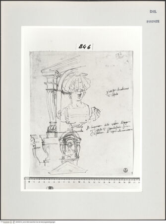 Vorderseite von Centro Studi Antonio Sangallo il Giovane, Montefiascone [https://www.deutsche-digitale-bibliothek.de/content/lizenzen/rv-ez/] Rom, Castel Sant'Angelo, Studien zur Dekoration des Cortile dell'Angelo - , bh595574_recto. Foto.