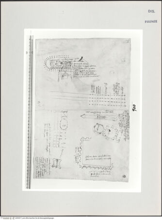 Vorderseite von Centro Studi Antonio Sangallo il Giovane, Montefiascone [https://www.deutsche-digitale-bibliothek.de/content/lizenzen/rv-ez/] Grundrisse verschiedener antiker Gebäude - , bh595577_recto. Foto.