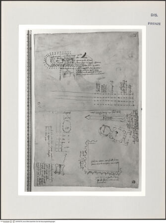 Vorderseite von Centro Studi Antonio Sangallo il Giovane, Montefiascone [https://www.deutsche-digitale-bibliothek.de/content/lizenzen/rv-ez/] Grundrisse verschiedener antiker Gebäude - , bh595578_recto. Foto.