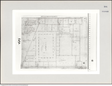 Vorderseite von Centro Studi Antonio Sangallo il Giovane, Montefiascone [https://www.deutsche-digitale-bibliothek.de/content/lizenzen/rv-ez/] Rom, Palazzo della Cancelleria, Plan des Piano Nobile - , bh595593_recto. Foto.