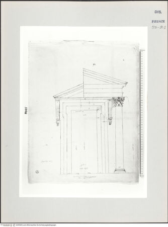 Vorderseite von Centro Studi Antonio Sangallo il Giovane, Montefiascone [https://www.deutsche-digitale-bibliothek.de/content/lizenzen/rv-ez/] Rom, Vatikanischer Palast, Alternative Studien zum Portal der Cappella Paolina - , bh595609_recto. Foto.