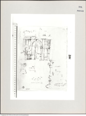 Vorderseite von Centro Studi Antonio Sangallo il Giovane, Montefiascone [https://www.deutsche-digitale-bibliothek.de/content/lizenzen/rv-ez/] Rom, Casa Sangallo, Projekt für die Hoffassade - , bh595650_recto. Foto.