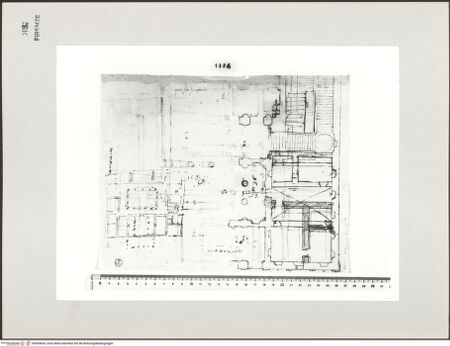 Vorderseite von Centro Studi Antonio Sangallo il Giovane, Montefiascone [https://www.deutsche-digitale-bibliothek.de/content/lizenzen/rv-ez/] Orvieto, Palazzo Pucci, Grundrissstudien - , bh595654_recto. Foto.