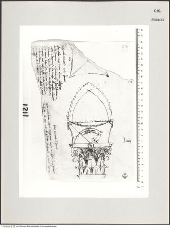 Vorderseite von Centro Studi Antonio Sangallo il Giovane, Montefiascone [https://www.deutsche-digitale-bibliothek.de/content/lizenzen/rv-ez/] Studie eines korinthischen Kapitels - , bh595660_recto. Foto.