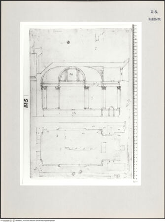 Vorderseite von Centro Studi Antonio Sangallo il Giovane, Montefiascone [https://www.deutsche-digitale-bibliothek.de/content/lizenzen/rv-ez/] Vatikan, Cappella Paolina, Schnitt und Grundriss - , bh595663_recto. Foto.