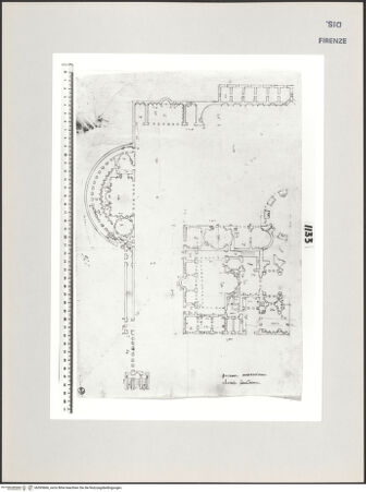 Vorderseite von Centro Studi Antonio Sangallo il Giovane, Montefiascone [https://www.deutsche-digitale-bibliothek.de/content/lizenzen/rv-ez/] Rom, Caracalla-Thermen, Teil des Grundrisses - , bh595666_recto. Foto.