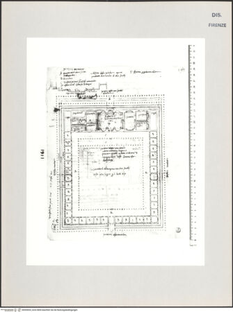 Vorderseite von Centro Studi Antonio Sangallo il Giovane, Montefiascone [https://www.deutsche-digitale-bibliothek.de/content/lizenzen/rv-ez/] Grundriss einer Palästra nach Vitruv - , bh595693_recto. Foto.
