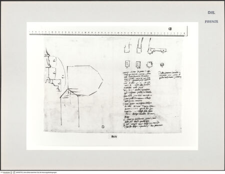 Vorderseite von Centro Studi Antonio Sangallo il Giovane, Montefiascone [https://www.deutsche-digitale-bibliothek.de/content/lizenzen/rv-ez/] Rom, Torre delle Milizie, Grundrissstudie - , bh595703_recto. Foto.