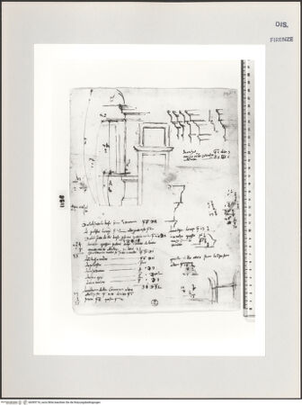 Vorderseite von Centro Studi Antonio Sangallo il Giovane, Montefiascone [https://www.deutsche-digitale-bibliothek.de/content/lizenzen/rv-ez/] Rom, Palazzo Sangallo (?), Studien zur Hoffassade - , bh595716_recto. Foto.