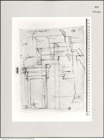 Vorderseite von Centro Studi Antonio Sangallo il Giovane, Montefiascone [https://www.deutsche-digitale-bibliothek.de/content/lizenzen/rv-ez/] Ionisches Portal nach Vitruv - , bh595741_recto. Foto.
