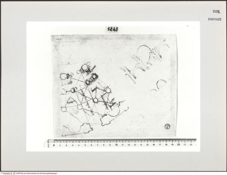 Vorderseite von Centro Studi Antonio Sangallo il Giovane, Montefiascone [https://www.deutsche-digitale-bibliothek.de/content/lizenzen/rv-ez/] Grundriss einer nicht identifizierten Struktur - , bh595748_recto. Foto.