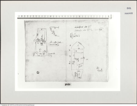 Vorderseite von Centro Studi Antonio Sangallo il Giovane, Montefiascone [https://www.deutsche-digitale-bibliothek.de/content/lizenzen/rv-ez/] Grundriss einer Bibliothek (?) - , bh595749_recto. Foto.