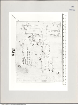 Vorderseite von Centro Studi Antonio Sangallo il Giovane, Montefiascone [https://www.deutsche-digitale-bibliothek.de/content/lizenzen/rv-ez/] Rom, Serapis-Tempel, Studie nach dem Gebälk - , bh595752_recto. Foto.