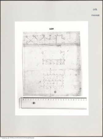 Vorderseite von Centro Studi Antonio Sangallo il Giovane, Montefiascone [https://www.deutsche-digitale-bibliothek.de/content/lizenzen/rv-ez/] Grundrissstudien nach antiken Gebäuden - , bh595800_recto. Foto.