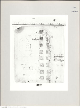Vorderseite von Centro Studi Antonio Sangallo il Giovane, Montefiascone [https://www.deutsche-digitale-bibliothek.de/content/lizenzen/rv-ez/] Grundriss eines unbekannten Gebäudes - , bh595832_recto. Foto.