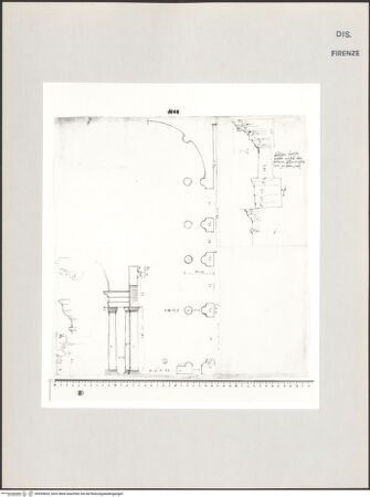 Vorderseite von Centro Studi Antonio Sangallo il Giovane, Montefiascone [https://www.deutsche-digitale-bibliothek.de/content/lizenzen/rv-ez/] Rom, Theater des Marcellus, Grundriss der Kaiserhalle - , bh595834_recto. Foto.