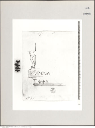 Vorderseite von Centro Studi Antonio Sangallo il Giovane, Montefiascone [https://www.deutsche-digitale-bibliothek.de/content/lizenzen/rv-ez/] Rom, Palazzo Farnese, Studie zum Sockel des piano nobile - , bh595847_recto. Foto.