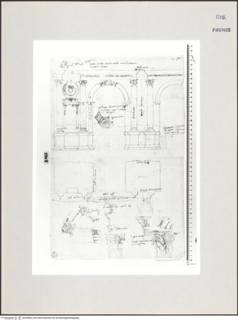 Vorderseite von Centro Studi Antonio Sangallo il Giovane, Montefiascone [https://www.deutsche-digitale-bibliothek.de/content/lizenzen/rv-ez/] Ravenna, Studien zur Porta Aurea - , bh595863_recto. Foto.