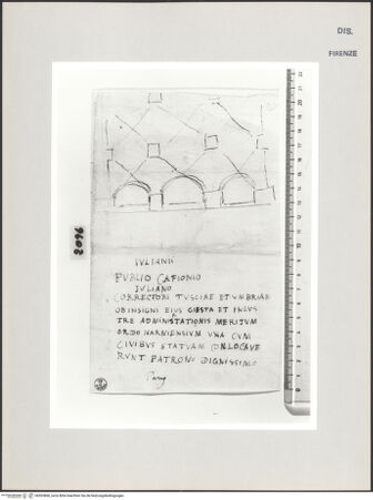 Vorderseite von Centro Studi Antonio Sangallo il Giovane, Montefiascone [https://www.deutsche-digitale-bibliothek.de/content/lizenzen/rv-ez/] Narni, Grundriss einer antiken Zisterne - , bh595868_recto. Foto.