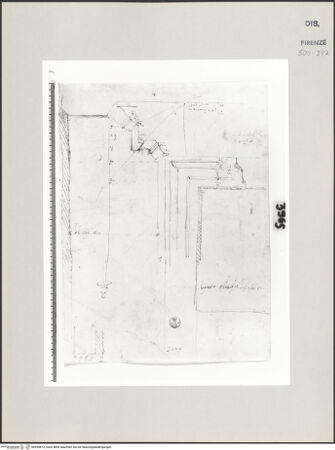 Vorderseite von Centro Studi Antonio Sangallo il Giovane, Montefiascone [https://www.deutsche-digitale-bibliothek.de/content/lizenzen/rv-ez/] Rom, dorischer Tempel am Forum Holitorium bei San Nicola in Carcere, Portalrahmen in perspektivischer Ansicht - , bh595873_recto. Foto.