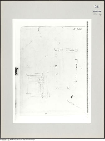 Vorderseite von Centro Studi Antonio Sangallo il Giovane, Montefiascone [https://www.deutsche-digitale-bibliothek.de/content/lizenzen/rv-ez/] Rom, Forum Holitorium, Grundriss und Ansicht eines Tempels - , bh595874_recto. Foto.