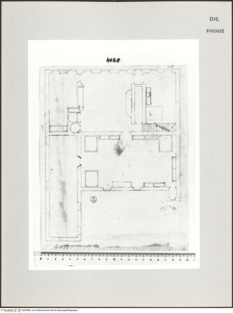 Vorderseite von Centro Studi Antonio Sangallo il Giovane, Montefiascone [https://www.deutsche-digitale-bibliothek.de/content/lizenzen/rv-ez/] Grundriss für einen nicht identifizierten Palast - , bh595881_recto. Foto.