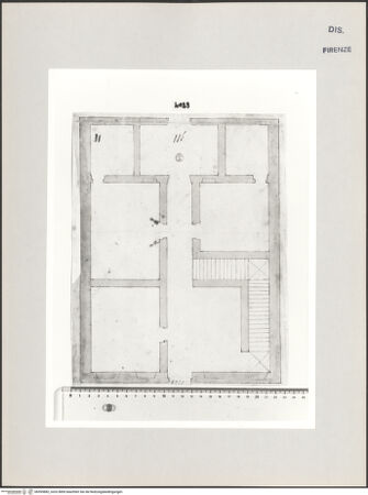 Vorderseite von Centro Studi Antonio Sangallo il Giovane, Montefiascone [https://www.deutsche-digitale-bibliothek.de/content/lizenzen/rv-ez/] Grundrissstudie für nicht identifizierten Palast - , bh595882_recto. Foto.