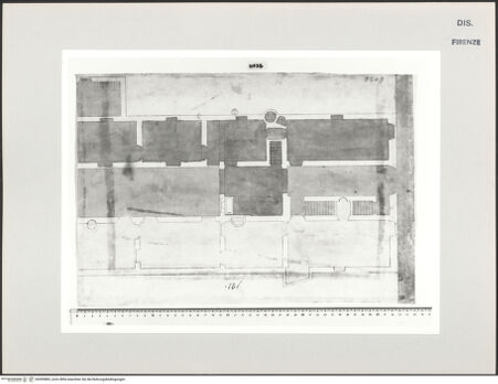 Vorderseite von Centro Studi Antonio Sangallo il Giovane, Montefiascone [https://www.deutsche-digitale-bibliothek.de/content/lizenzen/rv-ez/] Grundrissstudie für nicht identifizierten Palast - , bh595883_recto. Foto.