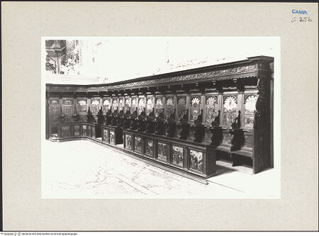 Vorderseite von Hutzel, Max [https://www.deutsche-digitale-bibliothek.de/content/lizenzen/rv-ez/] Coro dei Padri (Chor der Mönche)Dorsale mit neutestamentlichen Szenen - Gesamtansicht, bh600359_recto. Foto: Hutzel, Max.